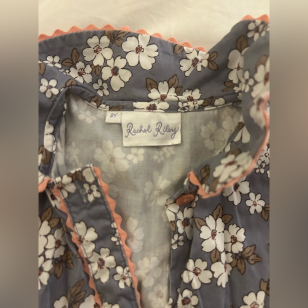 Rachel Riley Floral Button Dress Size 2 - Picture 2 of 4